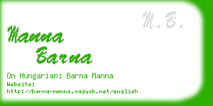 manna barna business card